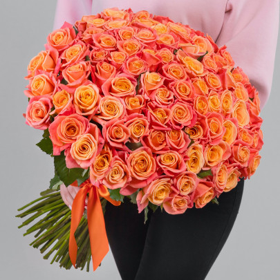 55 коралловых роз (50 см)