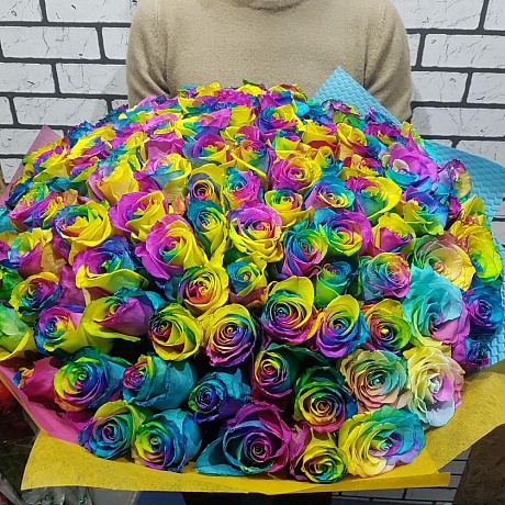 301 радужная роза (50 см)